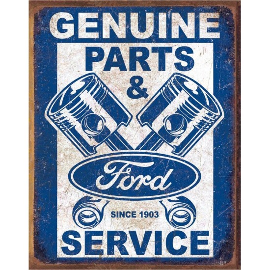 Placa metalica Ford Service - Pistons 30x40cm