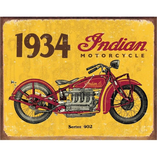 Placa metalica 1934 Indian 30x40 cm