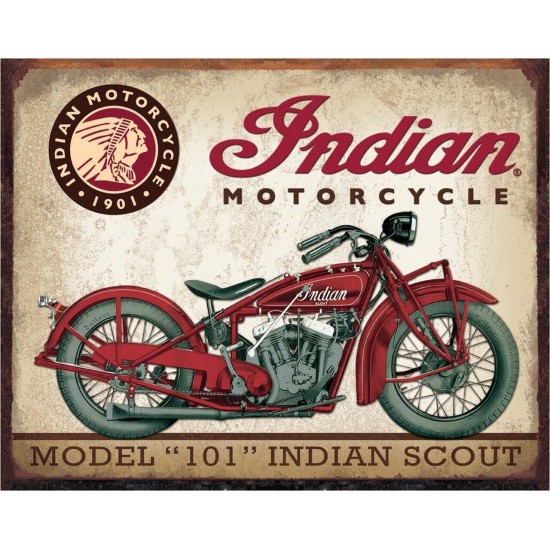 Placa metalica Indian Scout Model 101 30x40 cm