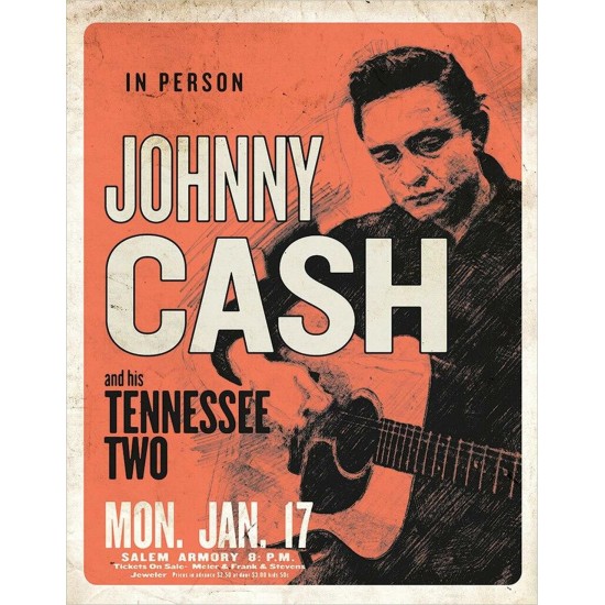 Placa metalica Johnny CASH & His Tennessee Two 30x40 cm