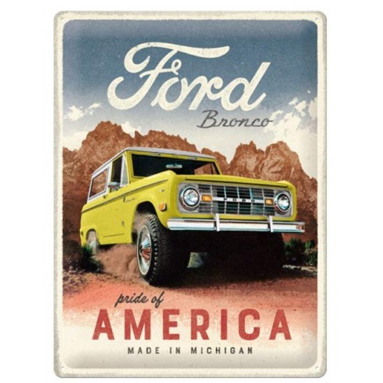 Placa metalica Ford Bronco 30x40cm