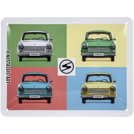 Placa metalica Trabant - Pop Art 15x20cm