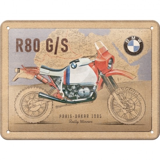 Placa metalica BMW - R 80 G/S Paris Dakar 15X20cm