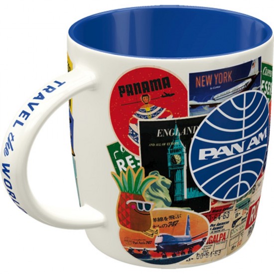 Cana ceramica 330 ml Pan Am Travel Collage