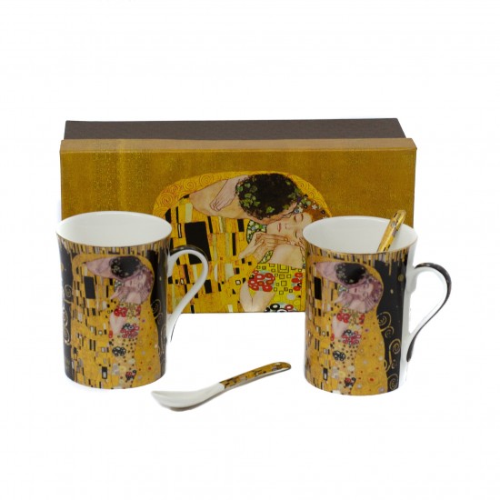 Set ceainic GUSTAV KLIMT - 2 cani cu lingurita