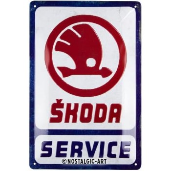 Placa metalica Skoda - Service 20x30cm