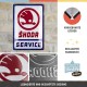 Placa metalica Skoda - Service 20x30cm