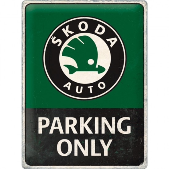 Placa metalica Skoda - Parking Only 30x40cm