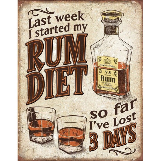 Tablou metalic Rum Diet 30x40cm