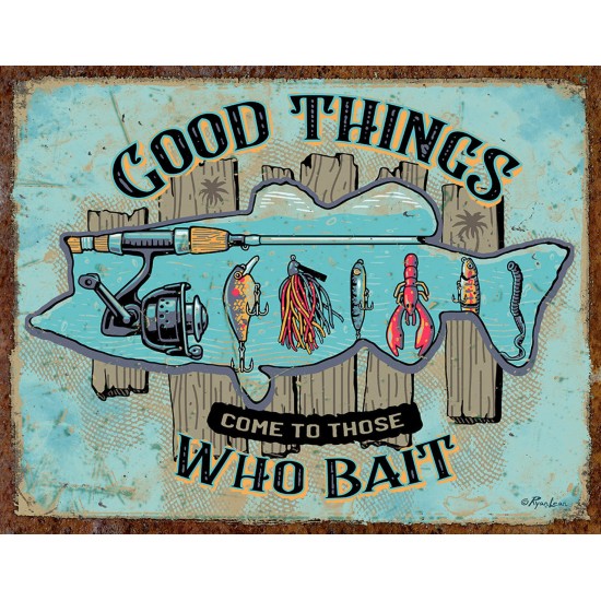 Tablou metalic Good Things Bait 30x40cm