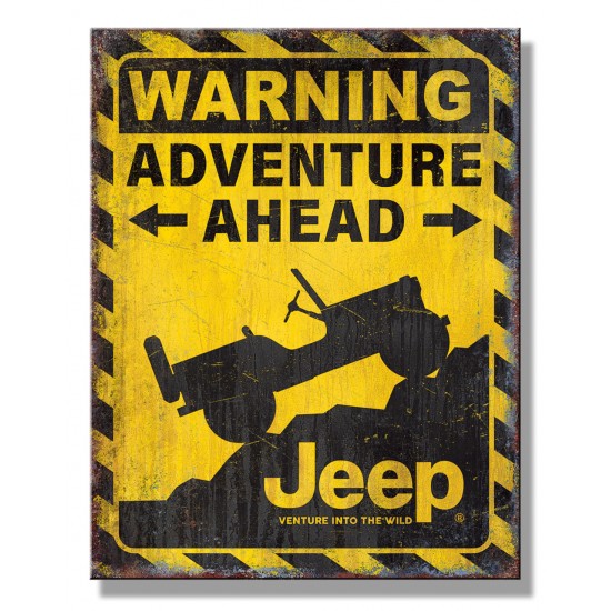 Tablou metalic JEEP Adventure Ahead 30x40 cm