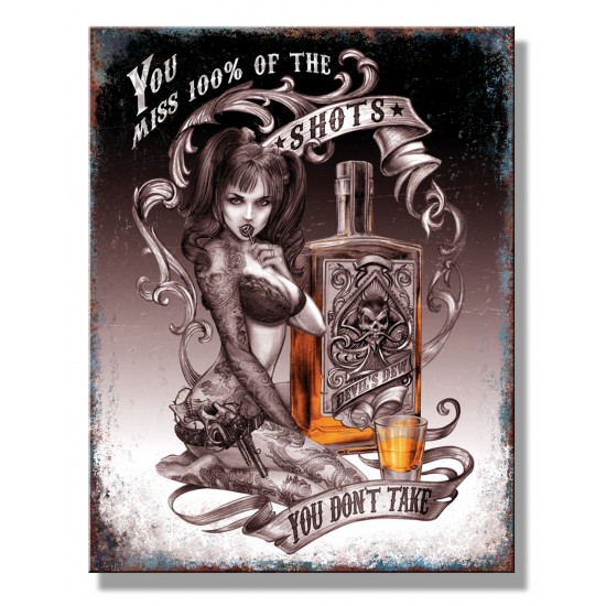 Tablou metalic Alchemy Whiskey Devils Dew 30x40cm