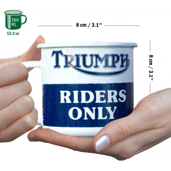 Cana metalica emailata Triumph Riders Only 360ml 