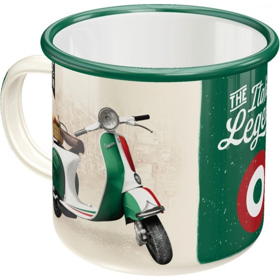 Cana metalica emailata Vespa Italian Legend 360ml