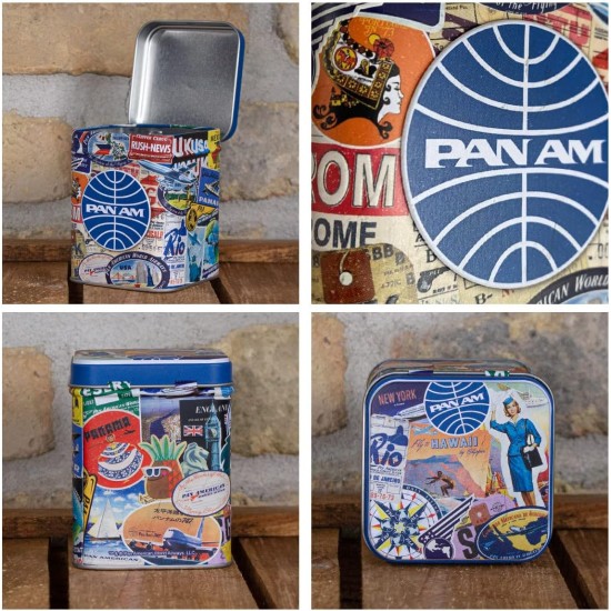 Cutie metal ceai Pan Am - Travel Collage