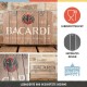 Cutie metalica plata Bacardi - Wood Barrel Logo