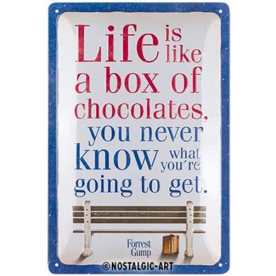 Placa metalica 20X30 Forrest Gump - Chocolate