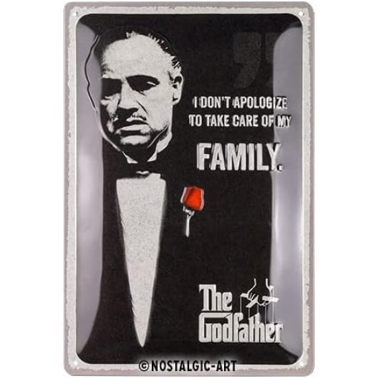 Placa metalica 20X30 The Godfather I don't apologize