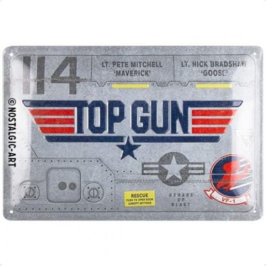 Placa metalica 20X30 Top Gun Aircraft Metal