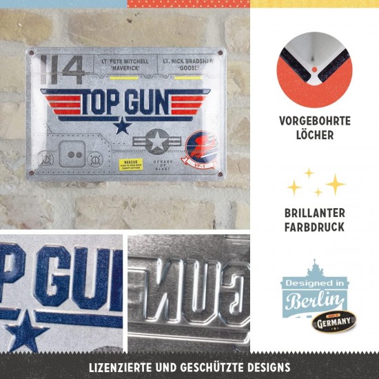 Placa metalica 20X30 Top Gun Aircraft Metal