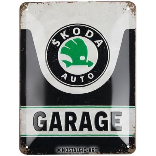 Placa metalica Skoda - Garage 15x20cm