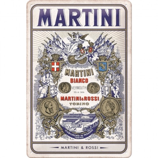 Placa metalica 20x30 Martini - Bianco Vermouth Label