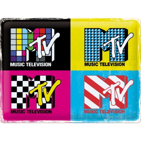 Placa metalica 30X40 MTV - Logo Pop Art