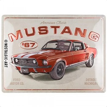 Placa metalica FORD MUSTANG GT 1967 RED SPECIAL EDITION 30x40cm