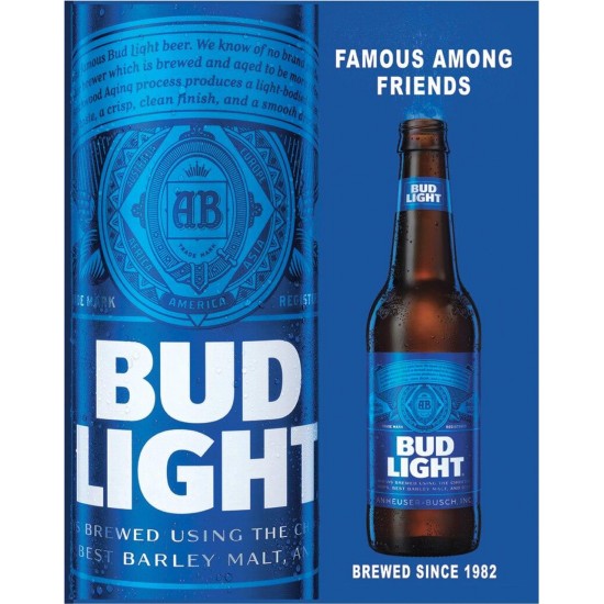 Tablou metalic decor Bud Light - Famous 30x40cm