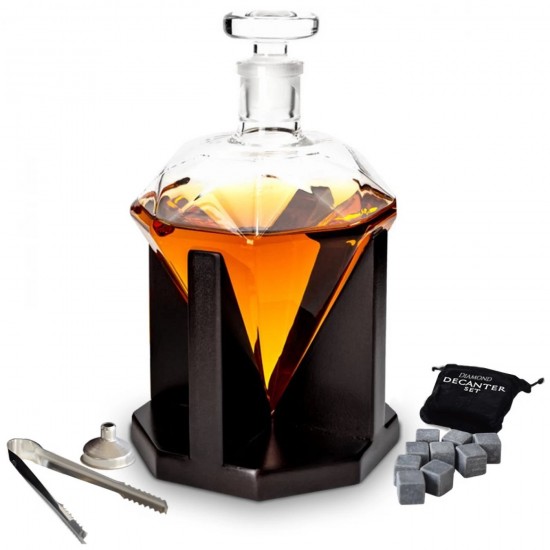 Decantor Whiskey in forma de diamant