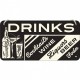 Placa metalica cu snur - Drinks - 10x20 cm