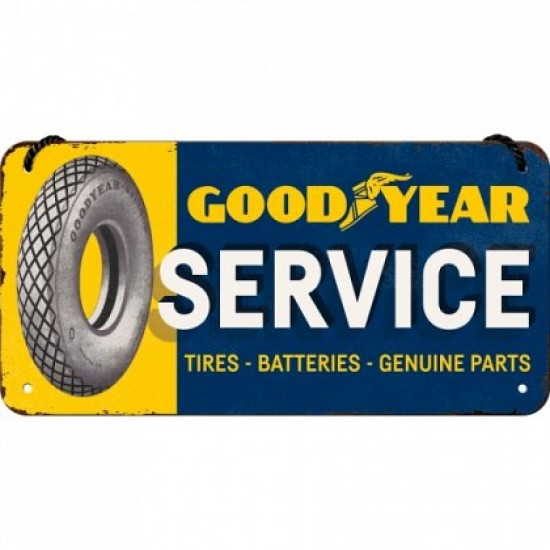 Placa metalica cu snur - GoodYear Service -  10x20 cm