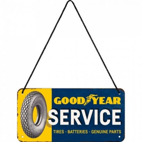 Placa metalica cu snur - GoodYear Service -  10x20 cm