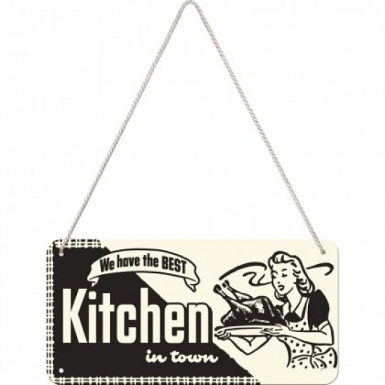 Placa metalica cu snur - Kitchen - 10x20 cm