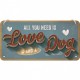 Placa metalica cu snur - Love Dog - 10x20 cm