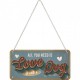 Placa metalica cu snur - Love Dog - 10x20 cm