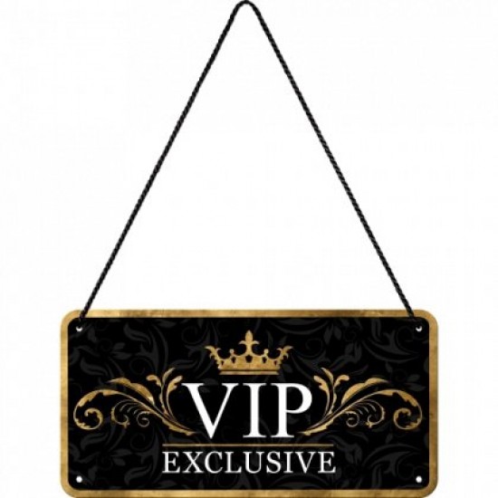 Placa metalica cu snur - VIP - 10x20 cm