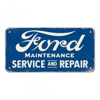 Placa metalica cu snur Ford - Service & Repair 10x20cm