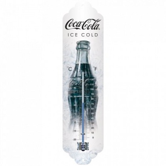 Termometru metalic - Coca-Cola Ice White